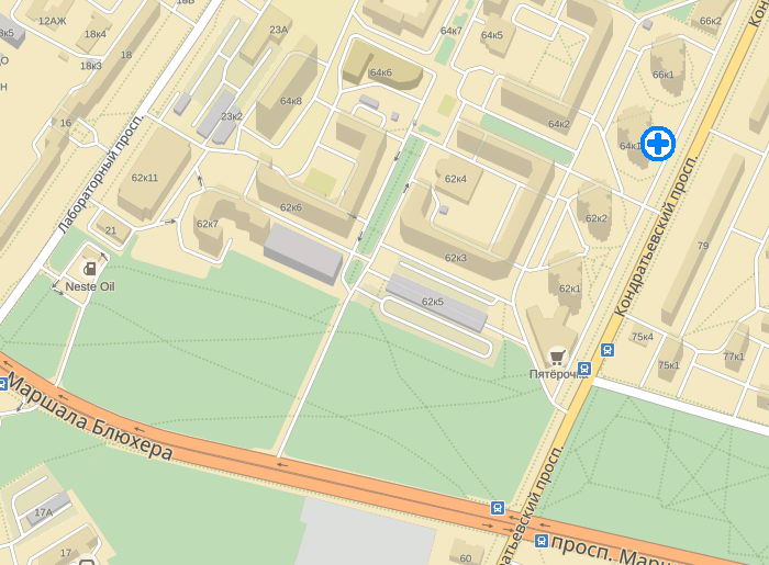 Схема проезда к ветеринарное аптеке Северная Звезда на Кондратьевском проспекте